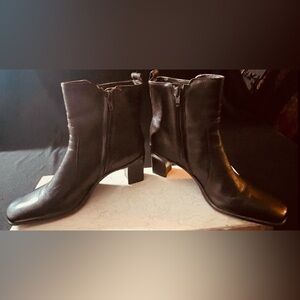 “Antonio Melani” Brown Leather Heeled Boots.